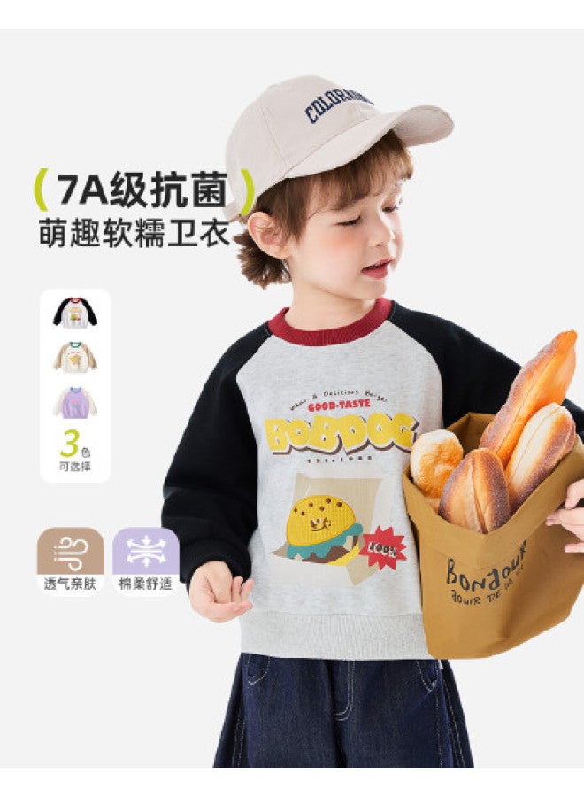 Babu Bean Children's Spring And Autumn Class A Antibacterial Sweatshirt Small And Medium Kids Cartoon Top Boys And Girls Baby Clothes - Image 1